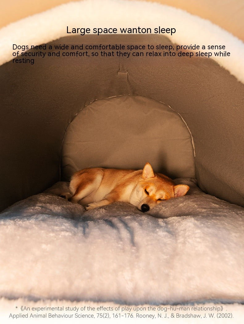 Cama de Cachorro Grande Ninho de Inverno Quente Casa de Cachorro Removível e Lavável Tipo Casa de Cachorro Grande Sazonal Suprimentos para Dormir de Animais de Estimação, Ninho de Gato