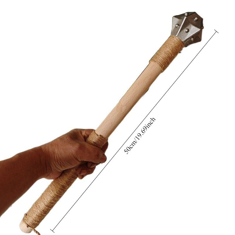 Martelo Retrô Portátil Multifuncional para Exterior, Autodefesa, Quebra-Vidros, Punho Antiderrapante, Ferramentas Manuais de Cabo Longo