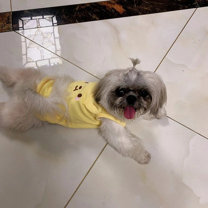 Colete Fofo para Pets Tecido Waffle Respirável Macio e Confortável com Fivela de Tração Adequado para Cães e Gatos na Primavera/Verão