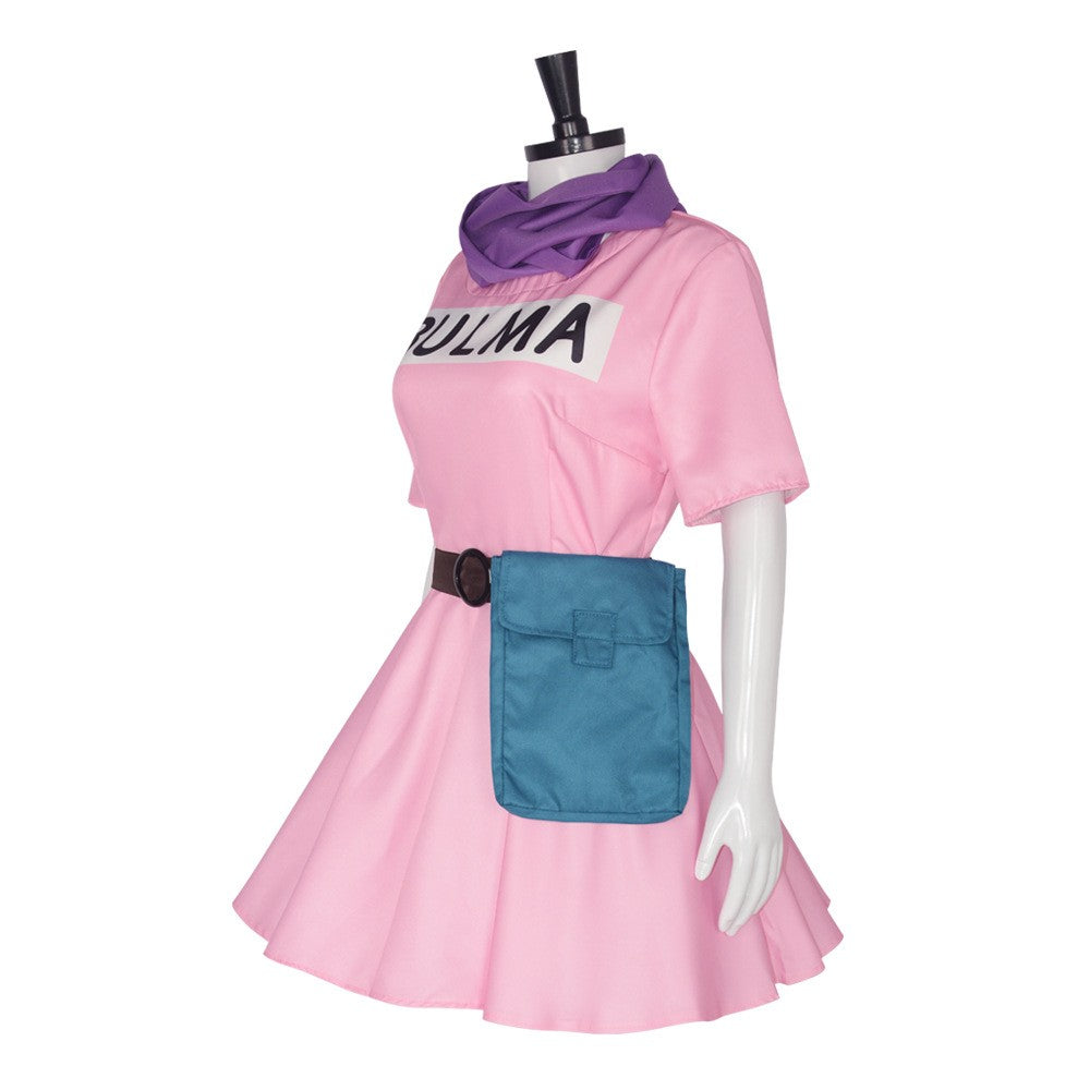 Anime Bulma Cosplay Costume Pink Dress Uniform Kawaii Girls Full Set Outfits Halloween Carnival Masquerade Party