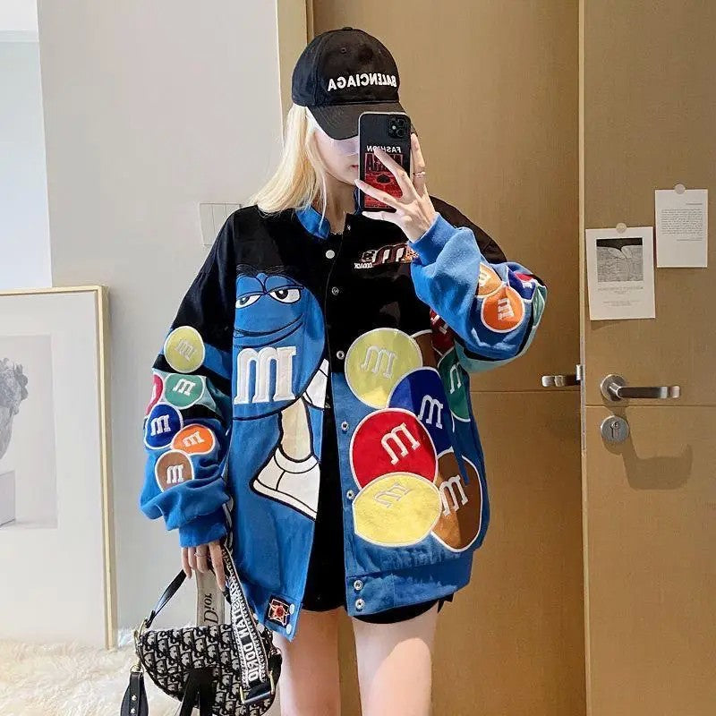 Streetwear Jacket Women Embroidery Oversized Varsity Jacket Men Spring Autumn Baseball Coat Outwears Youth Unisex Clothing