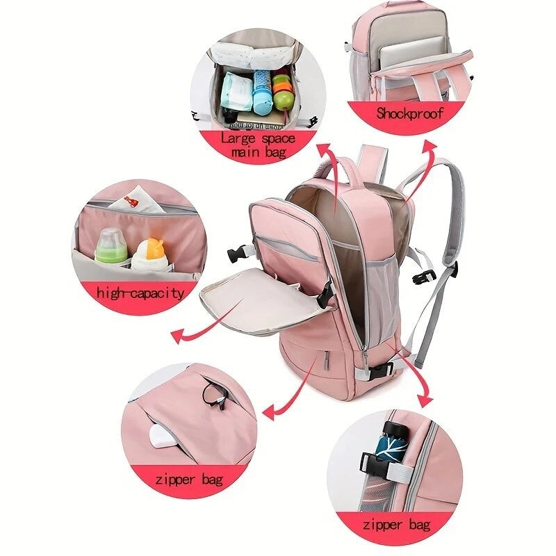 Mochila de Viagem Multifuncional de Grande Capacidade com Compartimento para Calçados e Múltiplos Bolsos