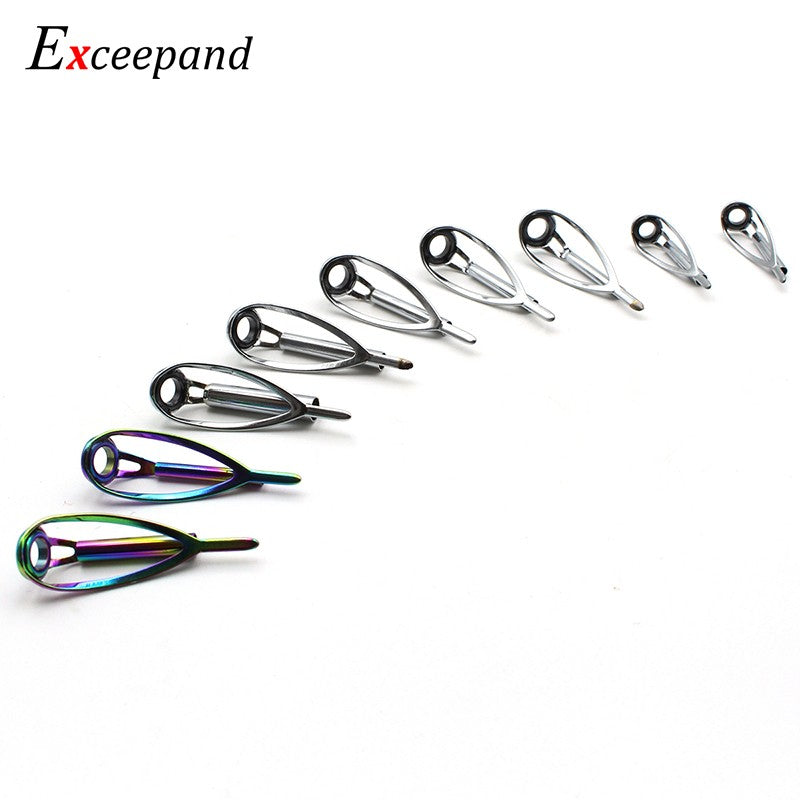 Exceepand Sliver Livre de Emaranhados Ponteira Guia para Vara de Pesca de Spinning e Casting Construção Reparo Anel de Linha Olhal Arco-Íris
