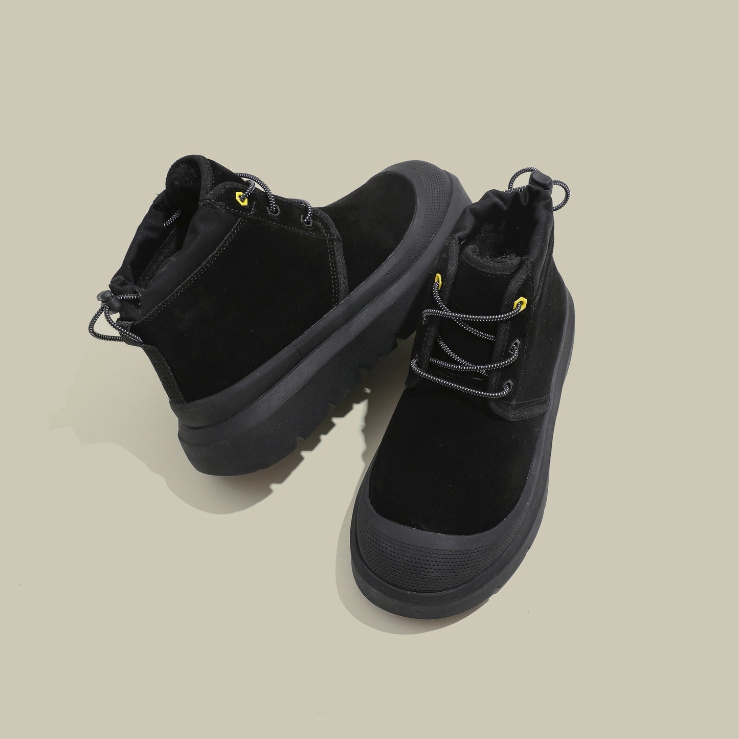 Fujin 4cm New Synthetic Suede Genuine Leather Spring Autumn Ankle Booties Chunky Sneakers High Brand Big Size Plush Women Shoes