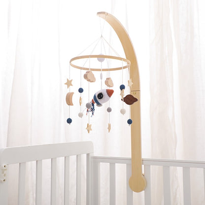 Baby Wooden Bedbell Bracket 0-12 Months Bed Bell Bracket Wooden Mobile Newborn Crochet Bed Bell Hanging Toys Newbaby Rattle Toys