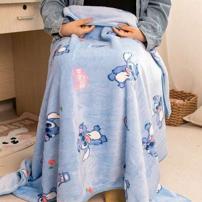Disney Stitch Blanket Warm Flannel Blanket Pillowcase Office Nap Blanket Air Conditioning Blanket Student Blanket Bed Sheet
