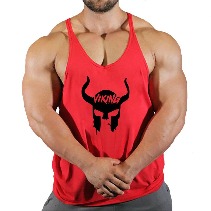 Skull Strong Print Clothing Bodybuilding Cotton Gym Tank Tops Men Sleeveless Und
