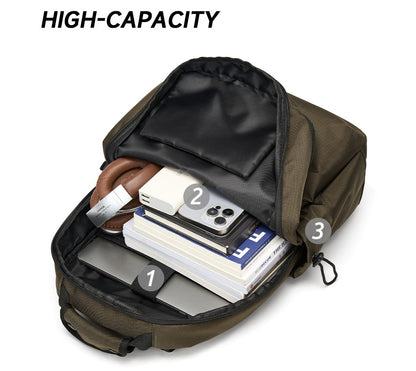 Simple Style Waterproof Large Capacity Men Travel Backpack Black Brown Outdoors Knapsack 16 Inch Laptop Teenagers School Bag