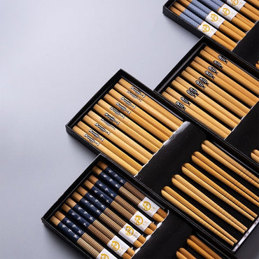 5 pares de pauzinhos japoneses para sushi, antiderrapantes, reutilizáveis, chineses, utensílios de mesa, presente, ferramentas de cozinha