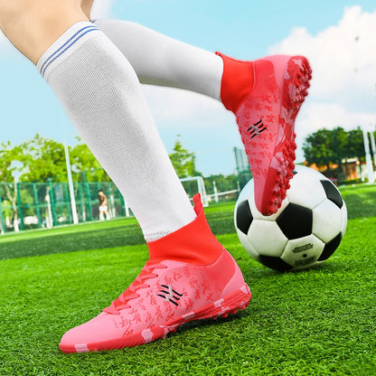 New Soccer Boots Men Football Shoes Cleats Professional Soccer Shoe High-Tops Non-Slip Spikes for Big Boys Wide Training Sneaker