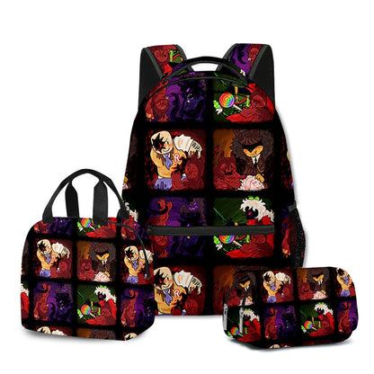 Desenho Animado Popular Engraçado Gubby Pelúcia Impressão 3D 3 Peças/Conjunto Bolsas Escolares para Estudantes Mochila para Laptop Lancheira Portátil Estojo de Lápis