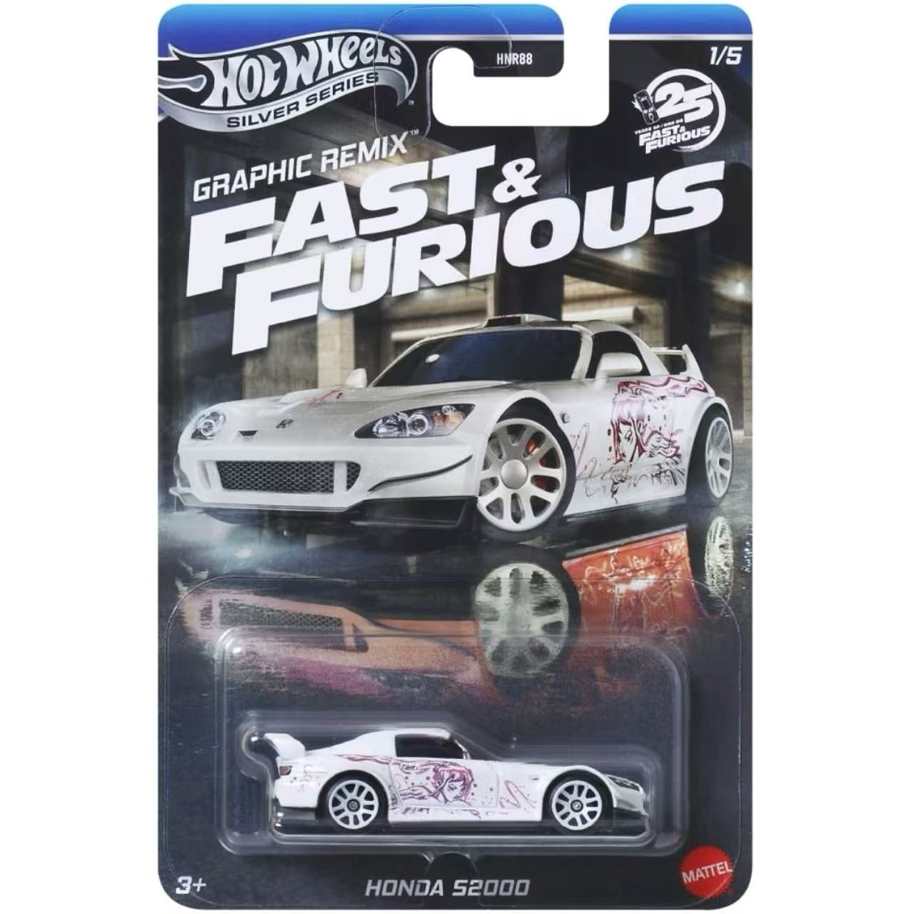 Hot Wheels HNR88-L Fast & Furious Series Alloy Cars,Lancer Evolution,Honda S2000,Nissan Silvia,1:64 Collectors Toy Gift for Kids