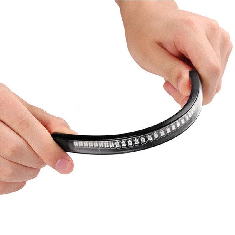 1x Luzes Decorativas de LED para Motocicleta Faixa de Luz 48SMD Luz de Freio Traseiro para Motocicleta Faixa de Seta Luz de Parada Geral da Moda