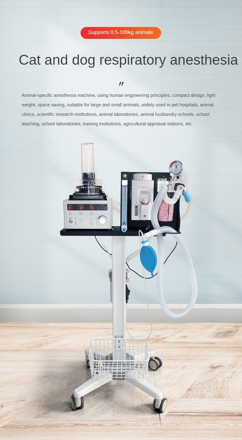 DV1200V5 Pet Anaesthesia Machine Cats Dogs Respiratory Anaesthesia Machine Aluminium Type Pet Veterinary Anaesthesia Respirator