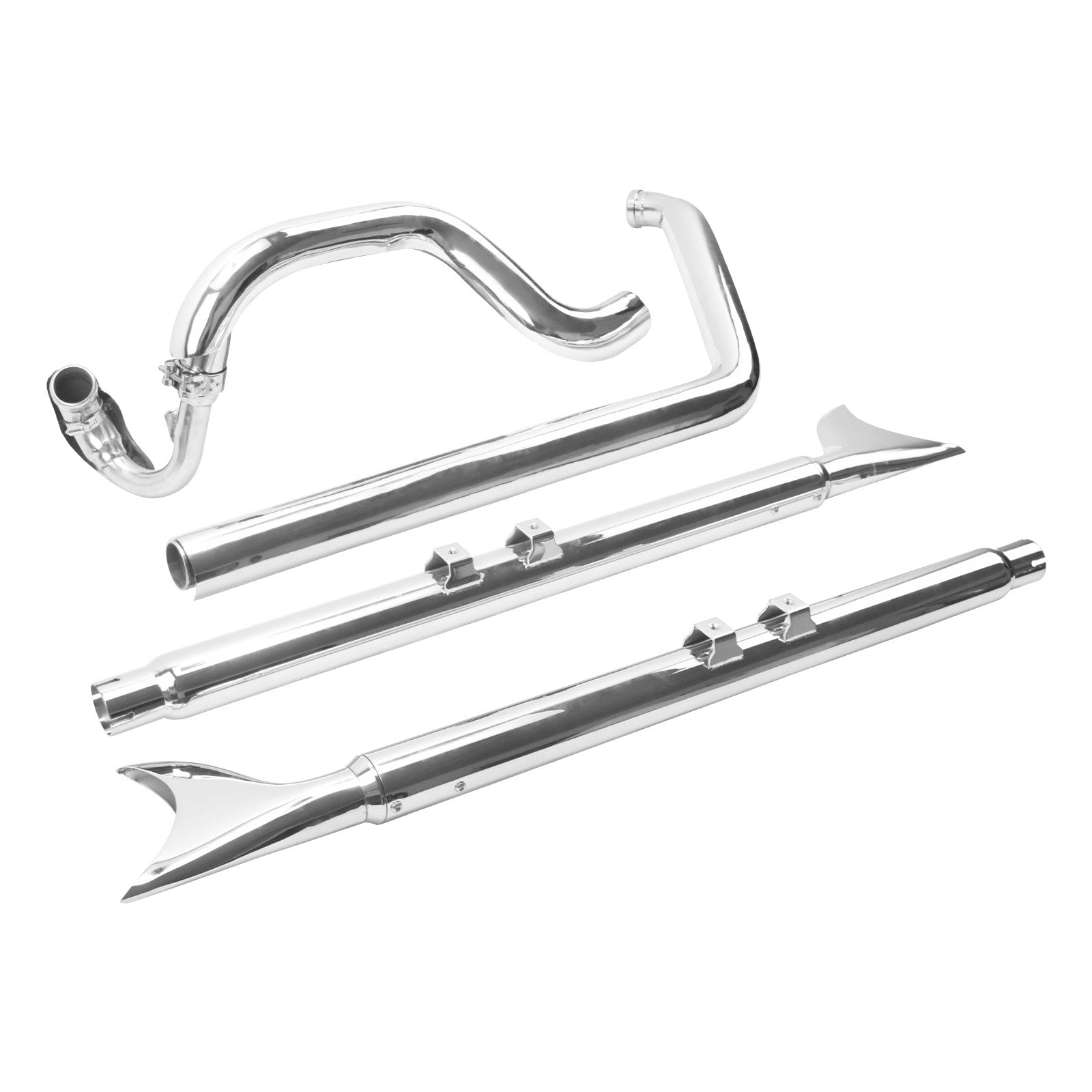 Motorcycle Chrome Dual Exhaust System For Harley Softail Fatboy FLSTF Deluxe 2007-2017 Breakout FXSB 13-2016 Slim Exhaust Pipe