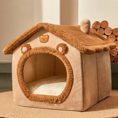 Casinhas dobráveis de inverno para cães e gatos de pequeno e médio porte, colchões, produtos para animais de estimação, cestos para filhotes, casinhas de inverno