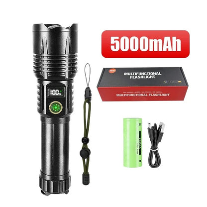 990000LM Most Powerful Flashlight Type-c Recharge 3000M Spotlight Tactical Flash Light 5000mAh High Power Led Flashlights Torch