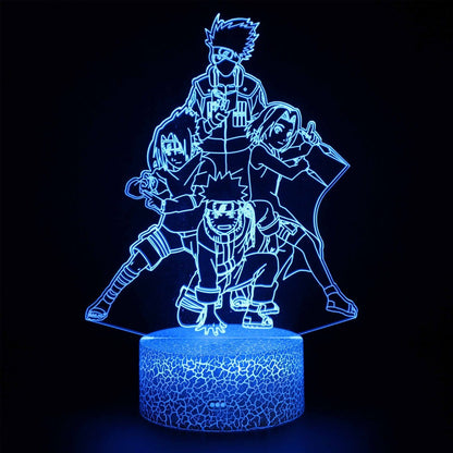 Anime Naruto Uzumaki LED Night Light Toys Akatsuki Kakashi Hatake Kid Bedroom Nightlight Itachi Uchiha 3D 7/16 colors Lamp Decor