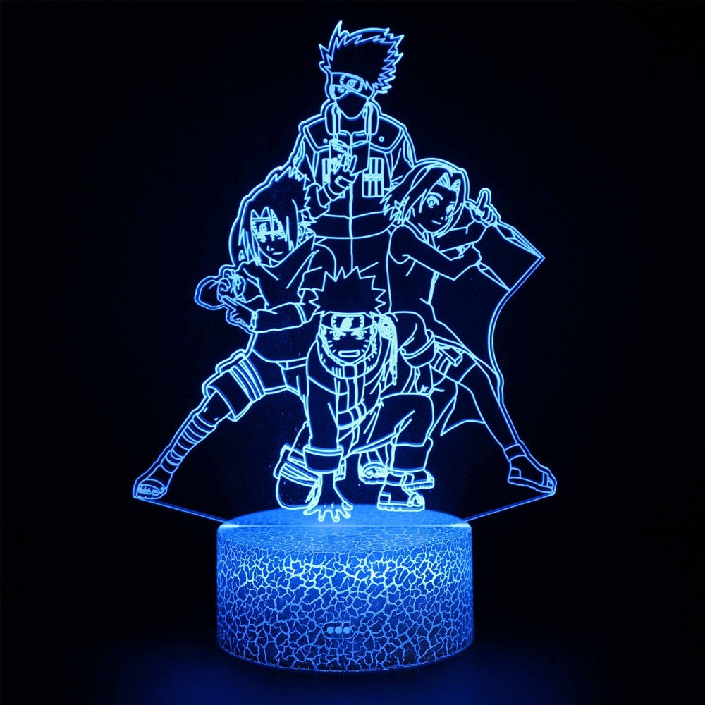 Anime Naruto Uzumaki LED Night Light Toys Akatsuki Kakashi Hatake Kid Bedroom Nightlight Itachi Uchiha 3D 7/16 colors Lamp Decor
