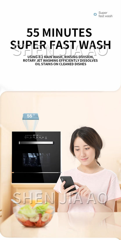 SH-Q01 Dishwasher Fully Automatic Household Embedded Smart Dishwashing and Disinfecting Machine with Drying Function