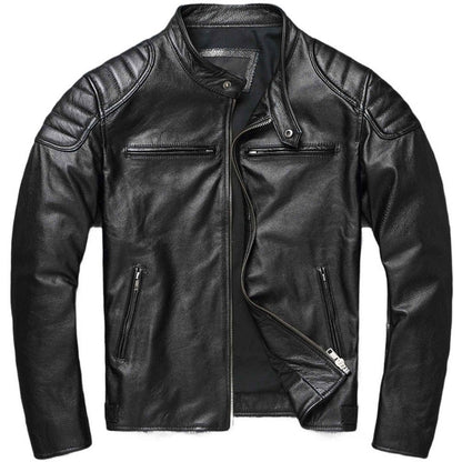 Men Imatition Leather Retro Stand Collar Jacket PunkStyle Coat Motorcycle Clothe