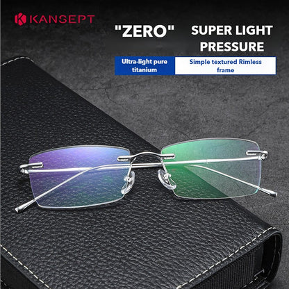 KANSEPT Square Myopia Eyeglasses Photochromic Lenses Man Blue Light Ultra-light Titanium Reading Glasses Men Optical Women Lens