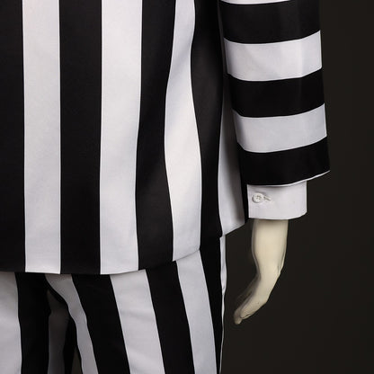 Underworld Master cosplay costume  Michael Keaton black and white striped suit cosplay Halloween costume