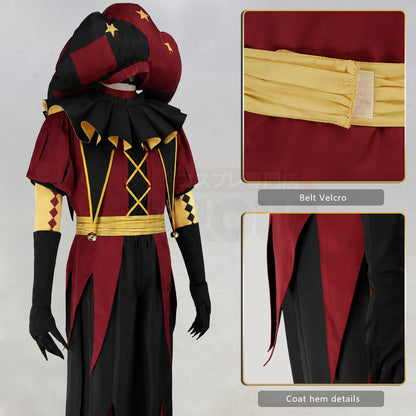 HOLOUN The Freak Anime Pierrot Cosplay Costume Coat Top Pants Belt Clown Collar Clown Hat Convention Halloween Christmas