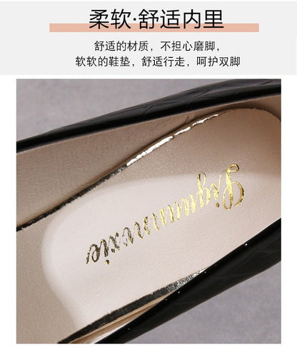 Plaid Classic Casual High Heels New Pattern Embossed Fashion Oversize Shoes In Autumn and Winter 2022 Pumps Women Shoes