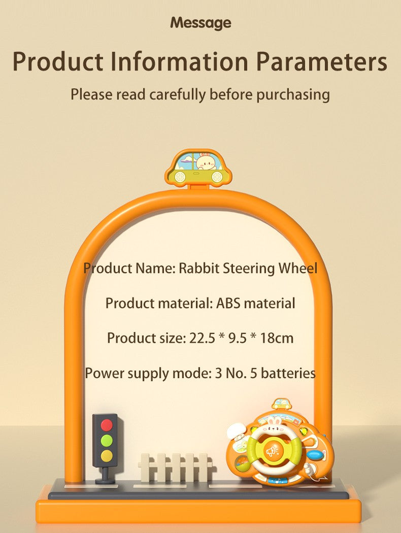 Brinquedo de volante para bebê, educação infantil, brinquedos de direção simulados, luz e música, educativos para bebês, reboque de berço, brinquedos suspensos