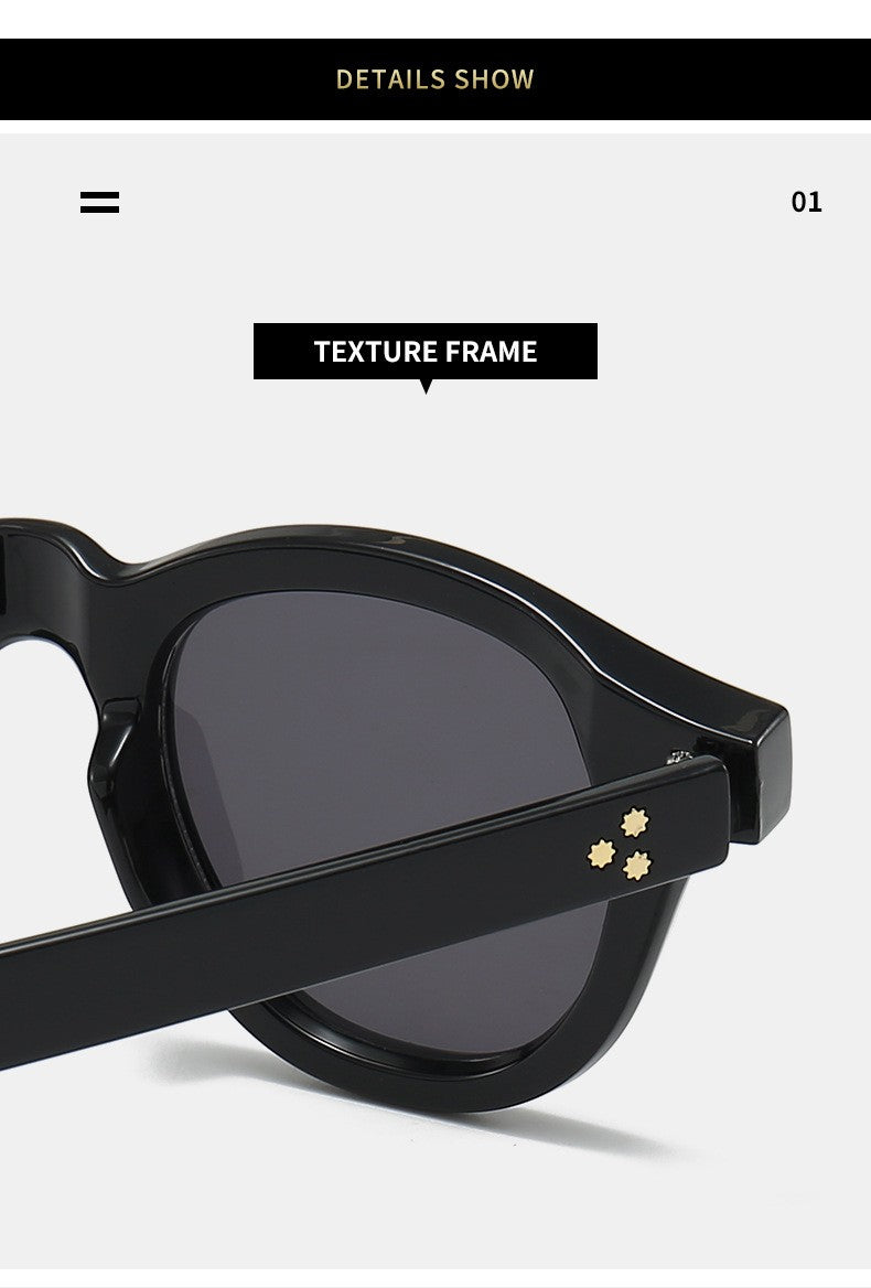 Óculos de sol pequenos redondos da moda femininos retrô com lentes transparentes Ocean Shades UV400 masculinos com rebites estilo punk