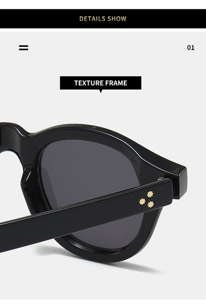 Óculos de sol pequenos redondos da moda femininos retrô com lentes transparentes Ocean Shades UV400 masculinos com rebites estilo punk