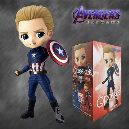 BANDAI original Banpresto Qposket Marvel Vingadores Homem de Ferro Capitão América Loki Thor Figuras modelo Coleção