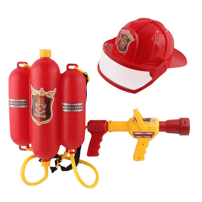 Toddler Firefighter Costume Halloween Role Play Set with Water Gun, Walkie Talkie, Compass Whistle, Party Birthday Gift