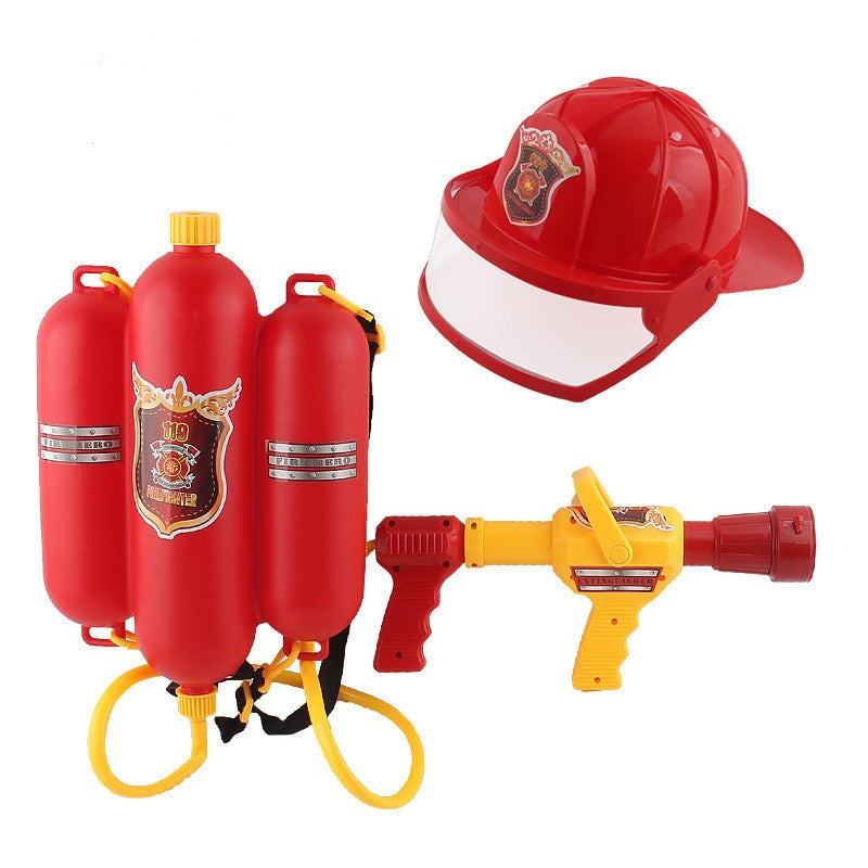 Toddler Firefighter Costume Halloween Role Play Set with Water Gun, Walkie Talkie, Compass Whistle, Party Birthday Gift