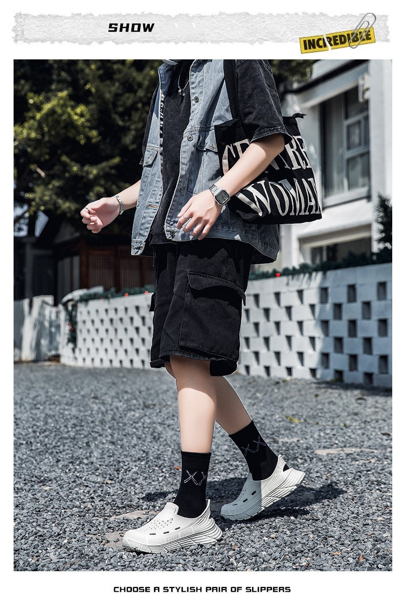 Summer Sandals Men Beach Slipper Platform Soft Sole Waterproof Anti-Slip Sandals Water Shoes Outdoor Sport Hollow out Men Shoes