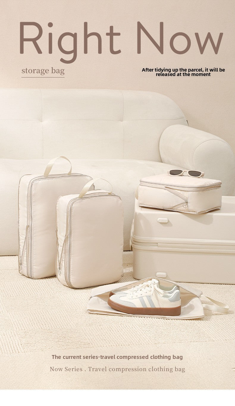 4Pcs/Set Travel Compression Packing Cubes Bag Portable Suitcase Clothes Organizers Waterproof Luggage Storage Cases Drawer Bags