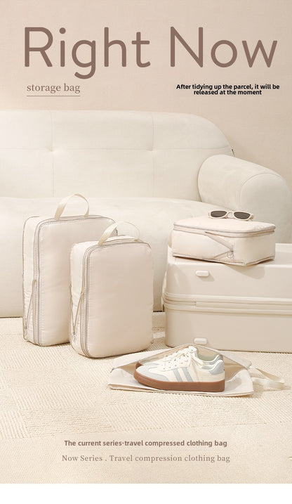 4Pcs/Set Travel Compression Packing Cubes Bag Portable Suitcase Clothes Organizers Waterproof Luggage Storage Cases Drawer Bags