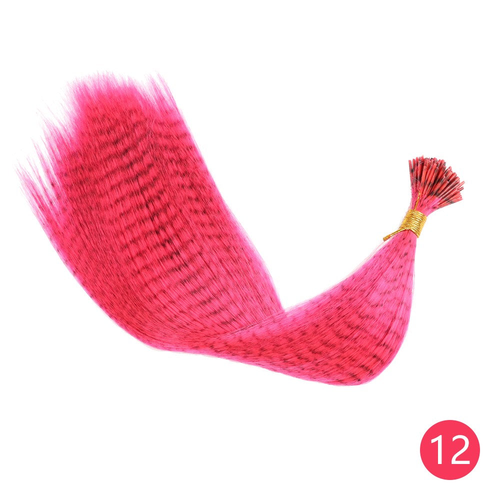 Extensão de Cabelo de Pena AZQUEEN 10 Peças Cabelo Falso I Tip Cabelo Sintético Arco-Íris 16 Polegadas Aplique de Pena para Extensão de Cabelo