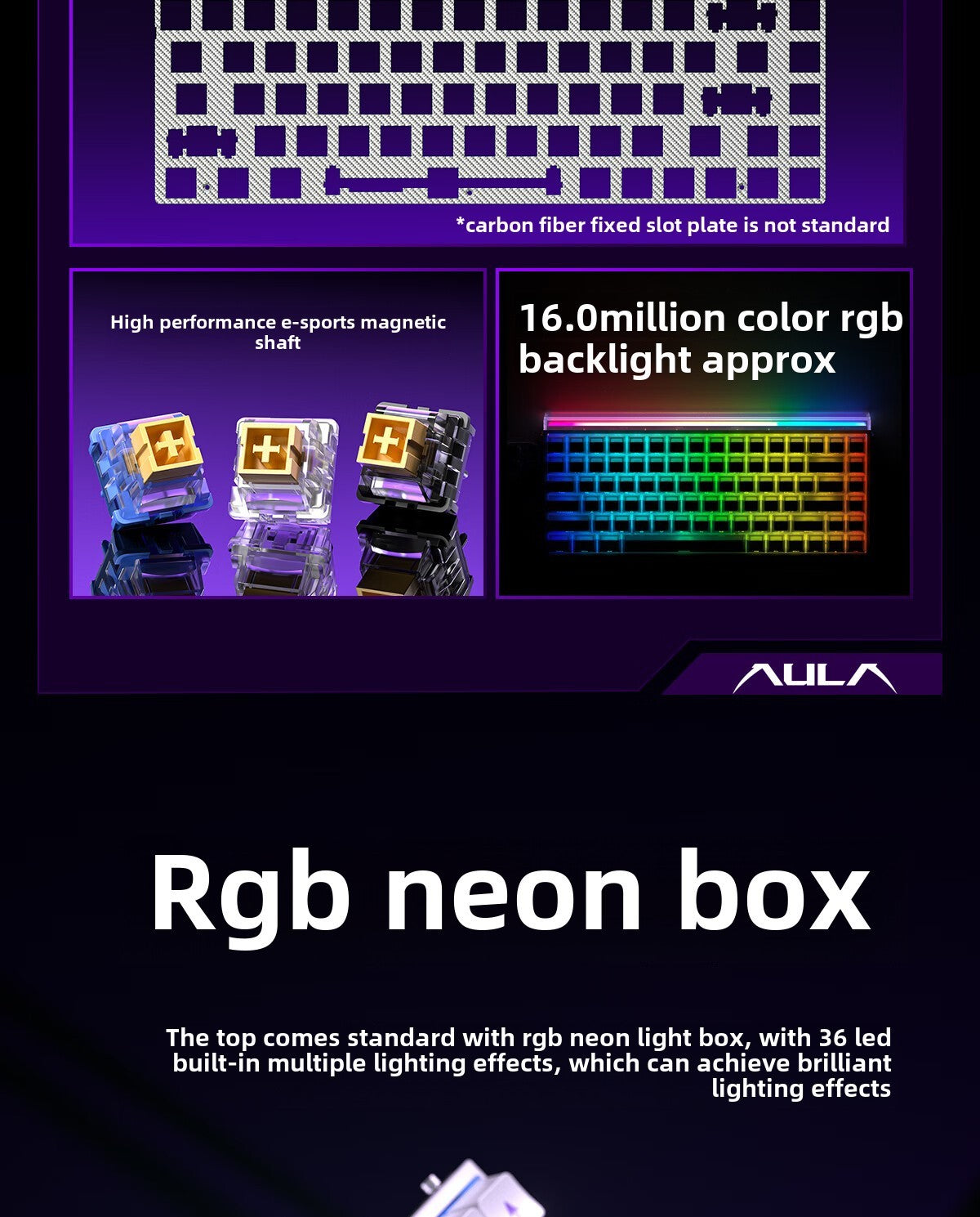 AULA HERO 84 HE Wired Mechanical Keyboard Music Rhythm RGB Backlit Magnetic Switch 8K Return Rate 128K Scan Rate Gaming Keyboard
