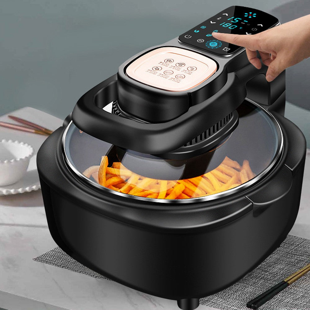 Fritadeira de Ar Doméstica Multifuncional Sem Óleo Inteligente 6L Forno 220V 1100W Painel LED Touch Controle de Temperatura Fritura a Ar Visual