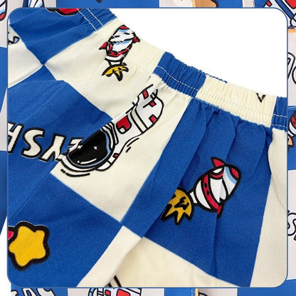 Space Theme Boys Pajama Sets Astronaut Long Sleeve Sleepwear with Galaxy Print Button Down Collar PJs for Kids Loungewear Outfit