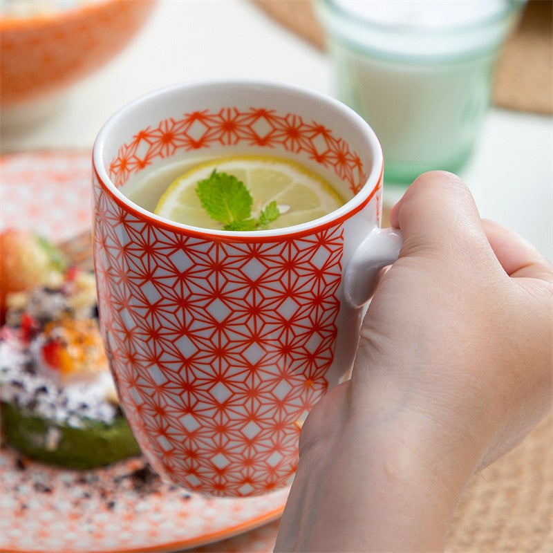 16Pieces Porcelain Multi-Colour Japanese-style Dinnerware Set with 4*Dinner Plate,Dessert Plate,Bowl,Mug Ceramic Tableware Set