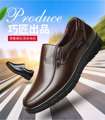 Handmade Shoes Genuine Leather Casual Shoes For Men Flat Platform Walking Shoes Outdoor Footwear Loafers Breathable Sneakers