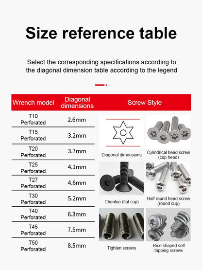 Conjunto de 9 Chaves Torx Estrela Kits Chaves Allen Hexagonais Chaveiros de Cabeça Hexagonal com Ponta Dupla Tipo L Chave de Fenda Estrela Ferramentas Manuais de Reparo
