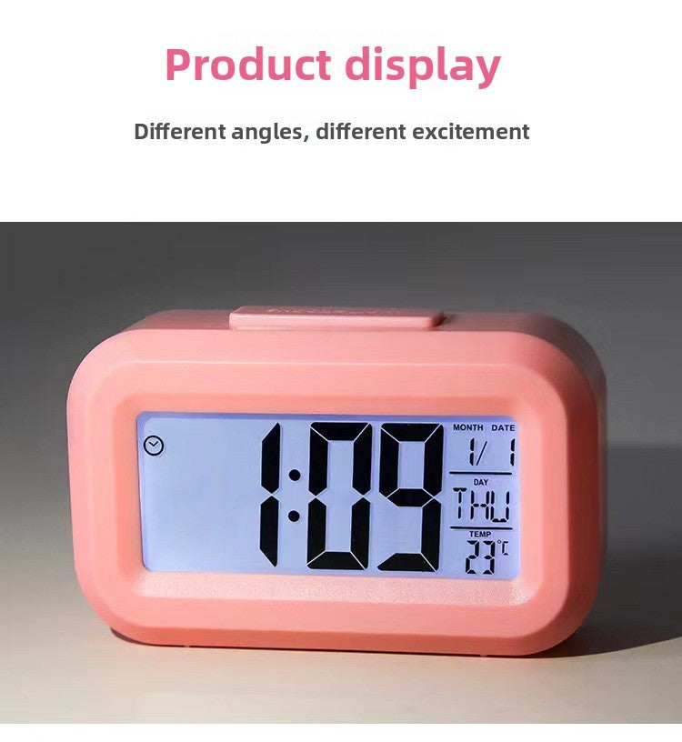 Alarm Clock Digital Clock LED Electronic With Backlight Snooze Calendar For Home Office Desktop Table Screen Display Watch
