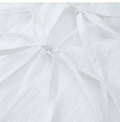 C.NEW S 2024 Spring New Female Street Tops Green Linen Lace Up Long Sleeve For Women Fashion Chic Casual Loose V Neck Shirt