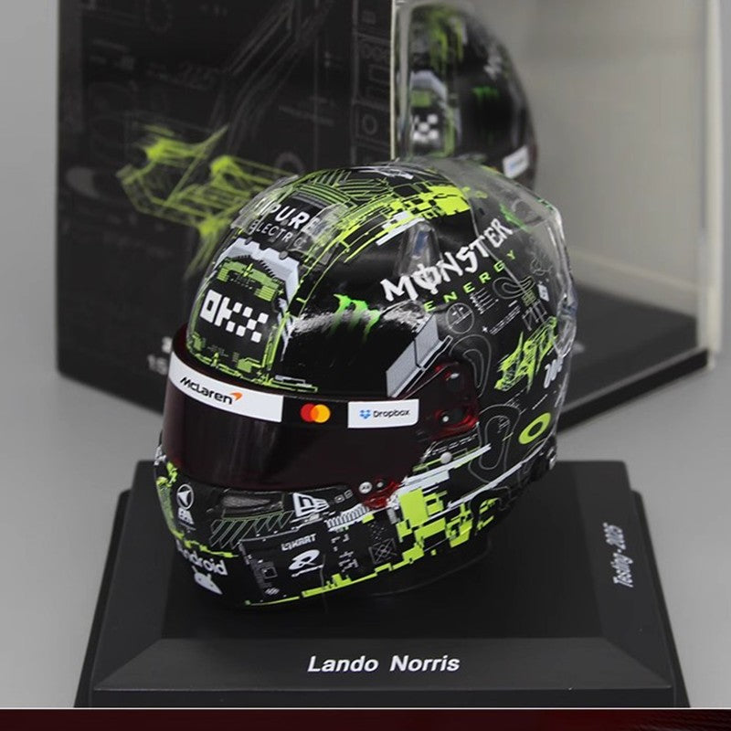 Novo estoque Spark 1:5 F1 2025 Série de Capacetes Norris Mcl39 Simulação Resina Modelo em Miniatura Brinquedos Personalizados Presente Coleção Ornamento