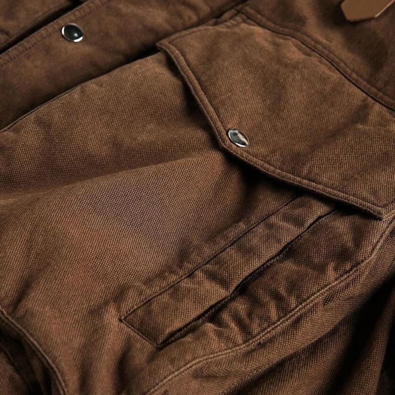 ?Mirrordust?Winter Jackets Men Thicken Warm Coat Vintage Loose Padded Jackets Big Pocket Fur Collar Jackets Outwear Unisex