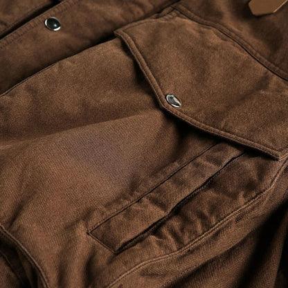 ?Mirrordust?Winter Jackets Men Thicken Warm Coat Vintage Loose Padded Jackets Big Pocket Fur Collar Jackets Outwear Unisex